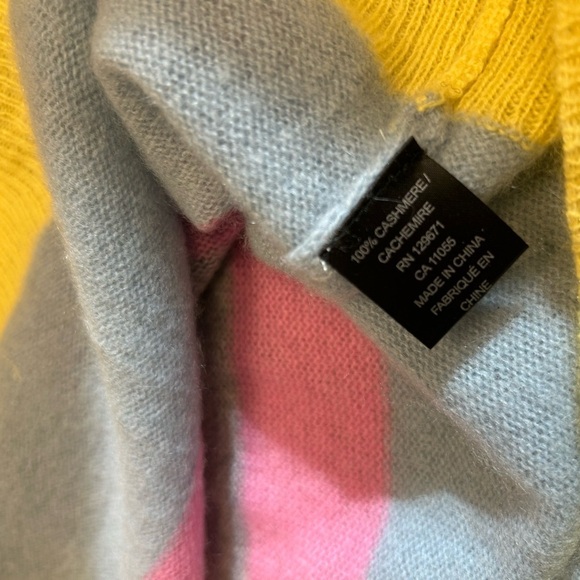 360 Cashmere S bright, light striped purse cashmere sweater in excellent condit - Picture 10 of 10